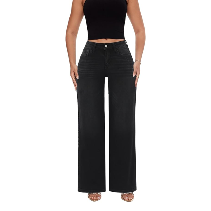 Mid-Low Rise Wide Leg Jeans
