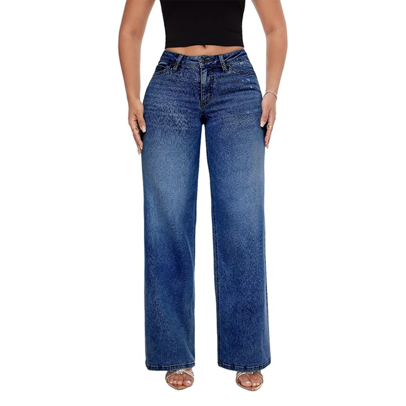 Mid-Low Rise Wide Leg Jeans