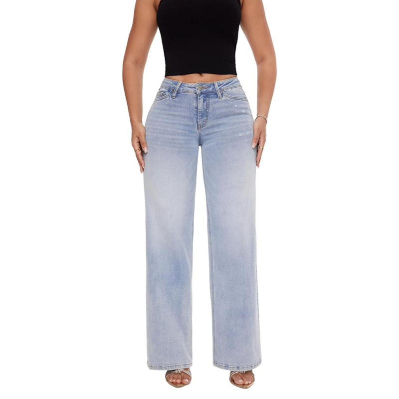 Mid-Low Rise Wide Leg Jeans