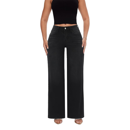 Mid-Low Rise Wide Leg Jeans
